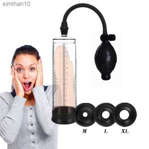 215mm Penis Pump Vacuum Pump Penis Enlargement Male Enhancement Erection Dick Cock Pump Masturbator Penis Adult Sex Toys L230518