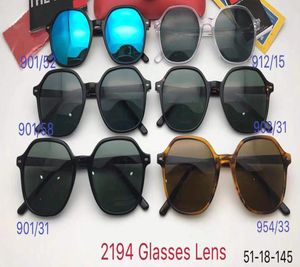 2194 Nouvelles lunettes de soleil de haute qualité pour hommes John Black Frames Lunes Ladys Fashion Square Grey Grey Glass Lens Eyewear 51mm1185911