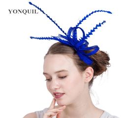 21Colors Elegant Femmes Feather Band Bandreage Headpiece Sinamay Fascineur de mariage sur Hair Sembs Accessoires de cheveux Races Couvoiries Church 5637447