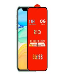 Protecteur d'écran en verre trempé à colle complète 21D pour iPhone 11 PRO MAX XR XS MAX X 6 7 8 Plus pour Samsung Galaxy A10 A20 CORE 5019865