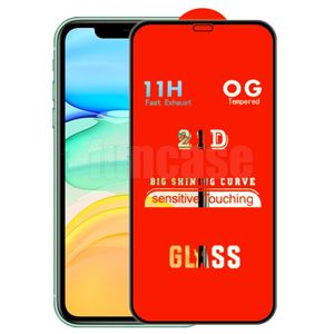 21D Full Lijm Screen Protector Gehard Glas Explosieveilige Gebogen Premium Cover Guard Film Shield voor LG Stylo 7 6 K92 K62 Plus K52 K42 K22 K71 K61 K51S K41S Q52 Q61