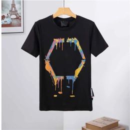 Designer T-shirt Skull Crystal Dollar Fashion Mens Summer Basic Solid Print Letter Casual Punk Tops Tee Man Women Luxe kledingbeer Korte mouw 100% katoen M-3XL