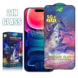 21H Pantalla de vidrio templado Protector Película de cobertura completa Protective para iPhone 15 Pro Max 14 Samsung Galaxy S21 Fe A21S A14 A24 A34 A54 A13 A33 A53 A73 A03 Core