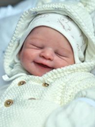 Kit de renaissance de 21 pouces, Alisha, visage doux, bébé souriant avec COA, couleur fraîche, toucher doux, pièces de poupée DIY inachevées, 240122
