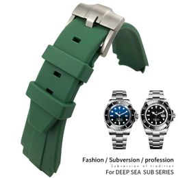 Correa de reloj de silicona de caucho de 21 mm y 20 mm para el papel Deep Sea Dwell, hebilla desplegable plegable de acero resistente al agua, negro, azul, verde, GMT Strap261g