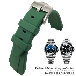 Correa de reloj de silicona de caucho de 21 mm y 20 mm para el papel Deep Sea Dwell, hebilla de despliegue plegable de acero resistente al agua, negro, azul, verde, GMT Strap223g