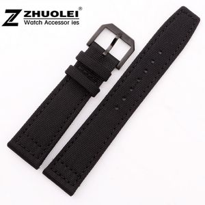 21mm 22mm nouveau bracelet de montre-bracelet en Nylon Durable de haute qualité bandes de montre en Nylon/cuir véritable pour (convient) pilote