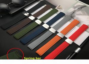 21 mm Zwart Red Green Silicone Rubber Watchband voor riem voor Aquanaut Series 5164A 5167A Watch Band Spring Bar5500718
