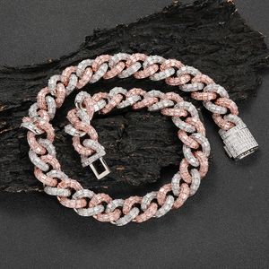 21mm hip hop drie rij vierkante T zirkoon Miami Cubaanse schakelketting heren ketting 18k echt vergulde dubbele kleur mannen zware sieraden