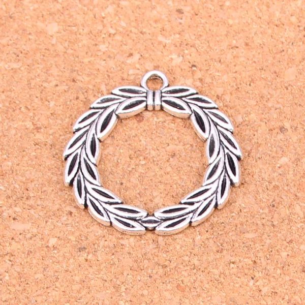 21 pièces Antique argent plaqué branche d'olivier pendentifs à breloques pour Bracelet européen fabrication de bijoux bricolage à la main 34mm