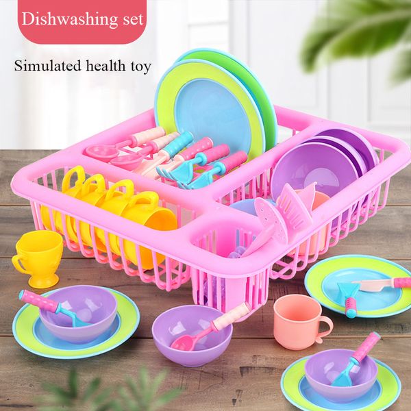 21PCS panier de vidange jouets de cuisine simulation de cuisine vaisselle set mains interactives jouets de jeu pour enfants LJ201009