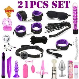 21stcs SM Sex Toy Set 10 12 19 -koppige anale plug -bundelcombinatie Paar Sek Aid Flirt Vibrator Paar Dice Vibrator Anal Plug 240408