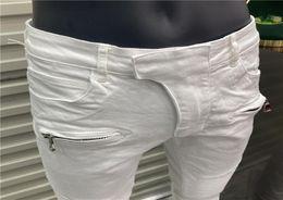 21S Luxe designer Mens Jeans Slimleg Jeans White Denim Fashion Male Skinny Nieuwe Design Pants Classic Hip Hop verkochte broek S1575088