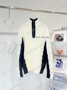 21ss Ontwerpers Truien luxe Heren Dames Zwart wit jacquard Borduurletter Parijs Mode Topkwaliteit Straat luxe met lange mouwen XS-L