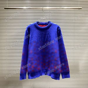 21SS Designers Sweaters Luxe Heren Womens Gradiënt Letter Jacquard Man Paris Fashion Tee Topkwaliteit Tees Straat Lange Mouw Luxurys Geel Rood