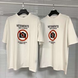 21SS Europa France Vetements Shop No Social Media Antisocial Embroidery T -Shirt Fashion Mens T Shirts Dames Kleding Casual katoen T -shirt 266