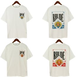23ss Rhude T-shirt Designer T-shirt Camisetas para hombre de alta calidad Primavera Otoño Camisetas Estampado de letras Manga corta EE. UU. Tamaño M-XXL