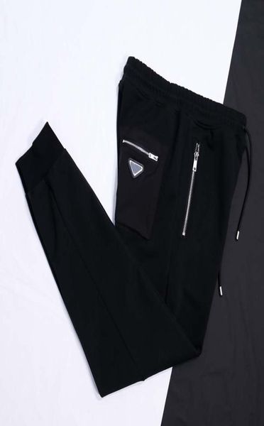 21ss Francia Pantalones de diseñador para hombre Moda Italia Pantalón Triángulo Tela Hombres Mujeres Casual Algodón Pantalones de béisbol Azul Negro6330804