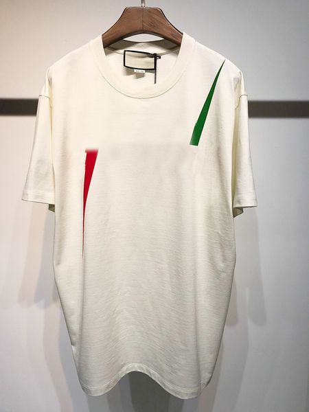 21SS hommes mode t-shirt à manches courtes T-shirts col rond Logo imprimé en rouge et blanc t-shirt d'été