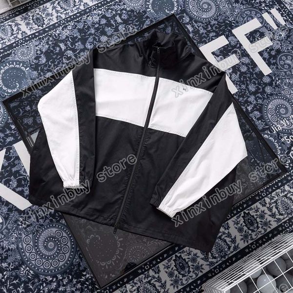 21ss hommes imprimés t-shirts paris dos lettre broderie vestes polyester vêtements surdimensionnés à manches longues mens chemise tag noir blanc
