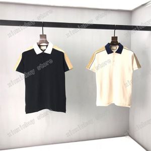 21ss mannen bedrukte t-shirts polo's designer reflecterende tape aquarel parijs kleding heren shirt tag losse stijl zwart wit 063034