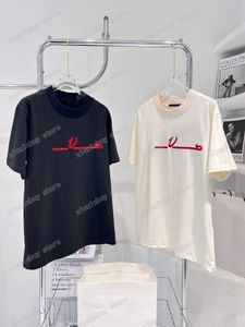 22ss Hommes Femmes Designers T-shirts tee Jacquard lettre Broderie manches courtes Homme Crew Neck paris Mode Streetwear Noir blanc XS-L