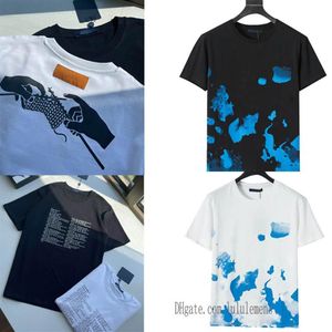 21ss para hombre para mujer diseñadores camisetas hombre moda camisa puntada hombres ropa casual camiseta calle pantalones cortos manga acuarela flor T286Y