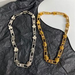 21ss nouveau B lettre hommes et femmes épissage titane chaîne en acier collier hip hop rue mode bijoux de luxe accesso291V