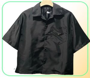 21SS New Mens and Womens ShortSleeveved Shirt Fashion Fashion Nylon Afficier Fabric Pocket Design Allmatch Veste Taille SXXL7419060