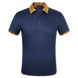 21SS NIEUW MENS Merk Kleding Korte Mouw Shirt Revers Business Mannen Polo Shirt Hoge kwaliteit Borduurwerk Katoen Man Polo Shirt