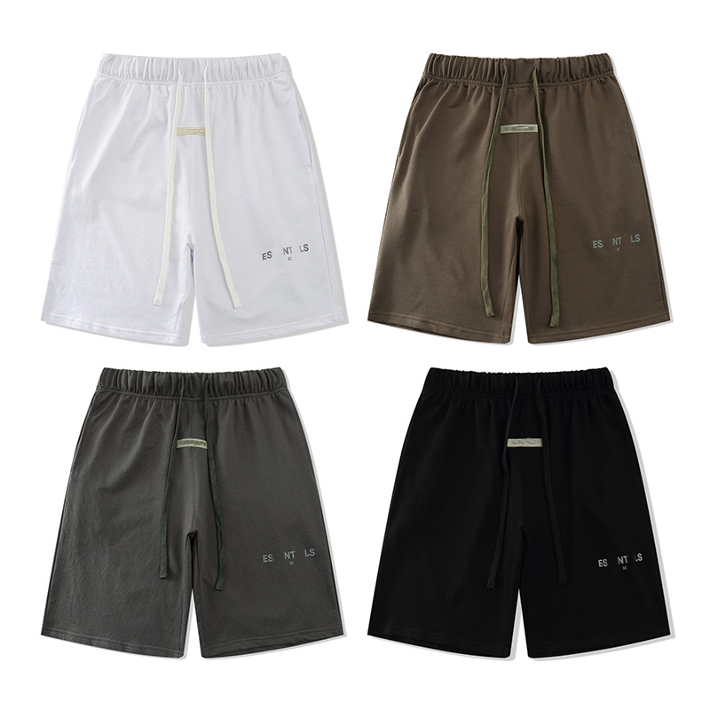 24ss Reflective High Street Shorts Men's Casual Sports Pant Loose Oversize Style Drawstring Short Pants Trend Designer