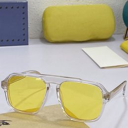21SS été nouvelles lunettes de soleil hommes 01266S étoile même style plaque de mode carré cadre transparent jaune lentille hommes concepteur lunettes de soleil de qualité supérieure anti-uv400 avec boîte