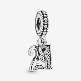 21e Celebration Dangle Charm Charm Pandoras 925 Sterling Zilver Luxe Charms Set Armband Maken van bedels kralen Designer Kettinghanger Originele geschenkdoos