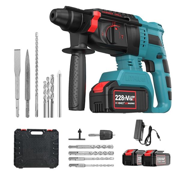 21V sans pincement sans cordon Rotary Electric Hammer Impact Drill Wireless Perforateur pour la démolition du béton à intervalle 240402