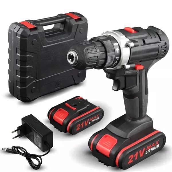 21V Impact Drill avec Brossed 1500 tr / min Mini Wireless Power House Tools Lithium Battery Charging Electric Dril 240402