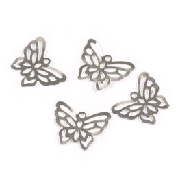 21x17 mm 50pcs Hollow Butterfly Filigree Wraps Conectores de conectores para los álbumes de recortes de bricolaje Decoración del hogar YK0754