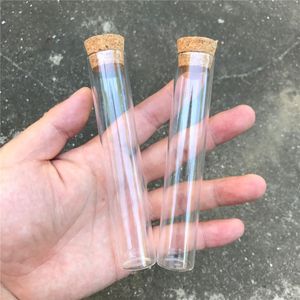 22 * 120mm 30ml Bouteilles transparentes en verre vide avec bouchon en liège Flacons en verre Bocaux Bouteilles de stockage Tube à essai Bocaux 50pcs / lot