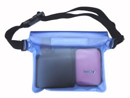 22 * 16 cm pvc waterdicht zwemmen taille pack tas onderwater droge zak cover voor mobiele telefoon 10pcs / lot gratis verzending