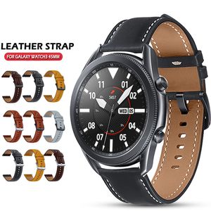 22 20 mm lederen band voor Samsung Galaxy Watch 3 41mm 45 mm Active2 Gear S3 -bandarmband voor Huawei Watch 3/GT 2 Pro Watchband