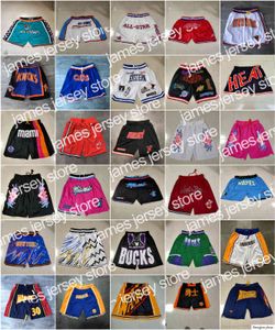 22 2021 Team Basketball Short Just Don Retro Sport Shorts Hip Pop Pant met Pocket Zipper zweetbroek Purple White Black Red Green Mens gestikt