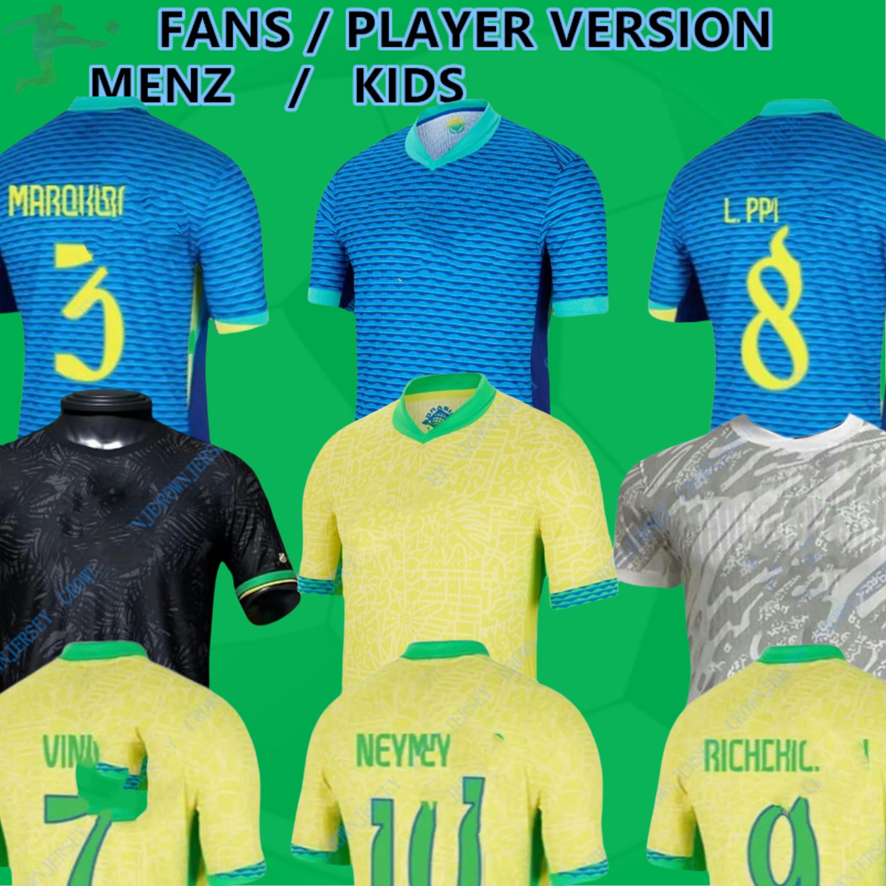 22 2023 2024ブラジルサッカージャージL.Paqueta Neymar Vini Jr。 23 P.Coutinho Richarlisonフットボールシャツ