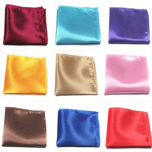 Pañuelos cuadrados de bolsillo de satén de Color sólido de 23*23cm para hombre, boda, negocios, oficina, traje, decoración, toalla, accesorios de moda