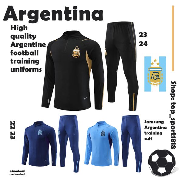 22 23 24 3 étoiles Argentine Sportswear Maillot de football Blazers d'entraînement Maillots de football Maradona di Maria 23 24 Kit pour enfants pour hommes Ensembles de vêtements de sport Uniformes