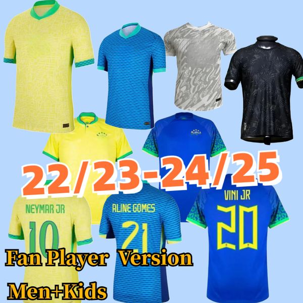 22/23 24/5 maillots de football Brésil L.PAQUETA NEYMAR VINI JR.23 P.COUTINHO RICHARLISON maillot de football G.JESUS T.SILVA BRUNO G. PELE CASEMIRO hommes enfants ensembles maillot