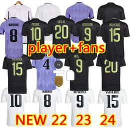 22 23 24 BENZEMA real mADRIds voetbalshirts MODRIC KROOS camiseta 2023 VINI JR RODRYGO CAMAVINGA TCHOUAMENI heren voetbalshirt camiseta de futbol fan Player Version