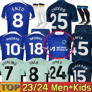 23 24 CFC NKUNKU Maillots de football N.JACKSON Kit enfants Version du joueur 2023 2024 ENZO PULISIC STERLING JAMES KOULIBALY AZPILICUETA HAVERTZ FOFANA hommes fans maillot de football