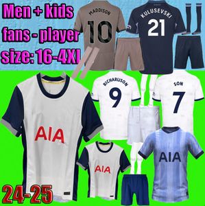 Fans Joueurs 23 24 Soccer Jerseys 2024 2025 Jersey Kirt Football Third Lucas Lloris Romero Perisic Kulusevski Bentancur Kane Richarlison Pedro Porro Men Kids