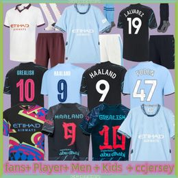 23/24/25 Jersey de fútbol de Haaland Grecia Mahrez Fans Edición De Bruyne Foden 2024 2025 Fútbol Tops Camisa Kit Kit Kit de uniforme Kovac