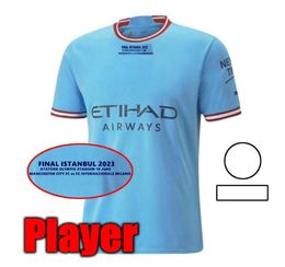 22 23 24 HAALAND SOCCER JERSEYS GREALISH MANS CITIES MAHREZ Fans Player Version DE BRUYNE FODEN 2024 2023 Football Tops Shirt Kit Enfants Ensembles 166