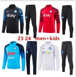 22/23 / 24 mi-traction à manches longues Napoli Tracksuit Soccer Jersey Football Kit SSC Naples AE7 D10S Homme Training Suit Using Formation Tuta Chandal Squitude Jogging 10 / 2xl